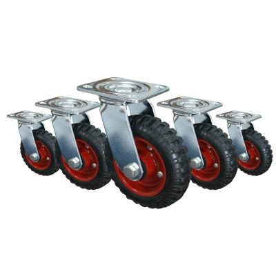 China Other High Quality Fixed Iron Core Heavy Duty Rubber Caster Wheels Industrial Trolley Hot Selling for sale