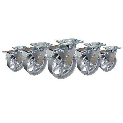 China Other Manufacturer 4 5 6 Wheels Industrial Trolley 8inch Fixed Casters Heavy Duty for sale