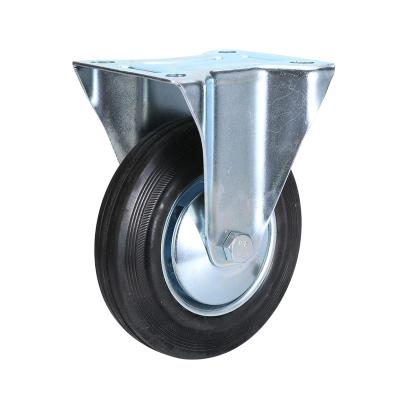 China Other High Quality Fixed Solid Rubber Industrial 5 Inch Plate Caster Wheels for sale