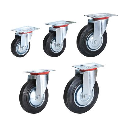 China Other Industrial Universal Rubber Adjustable Medium Duty Swivel Caster Wheels for sale