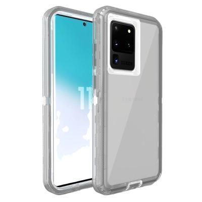 China Shockproof Defender Heavy Duty Transparent Cell Phone Case Bags For S20 Ultra Shockproof Armor 3 In 1 Phone Case Cover For S20 Plus for sale