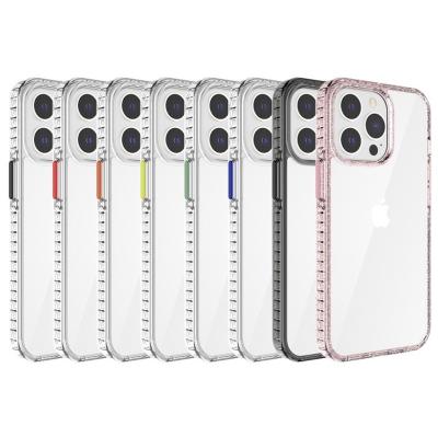 China Shockproof Anti-drop Shockproof Transparent Clear Case For iPhone 14 13 Pro Max Anti-scratch Crystal Clear Glitter Border Case For iPhone X for sale