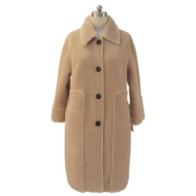 China 2021 Hot Vintage Warm Women's Winterwear Woolen Cloth Coat Suede Bonded Woolen Jackets Fshion Style Long Coats for sale