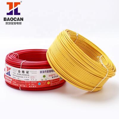 China Hot 1.5mm 2.5mm 4mm 6mm PVC Single Core 10mm Copper House Wiring Electrical Cable And Wire Price Building Wire for sale