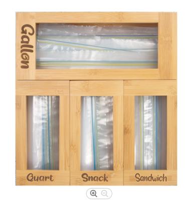 China Sustainable Bamboo Ziplock Bag Storage Organizer For Kitchen Drawer Organizer for sale