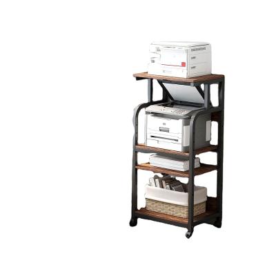 China Eco-friendly Material Freestanding Large Tall 4 Tier Printer Stand with Adjustable Storage Shelf and  Wheels for sale