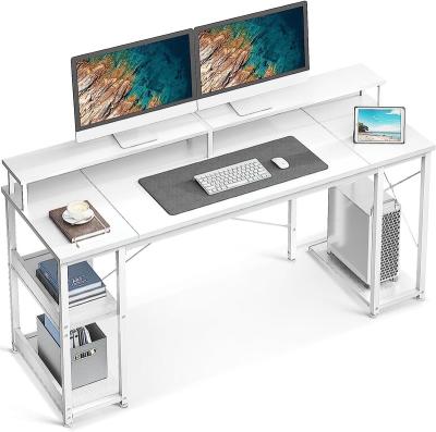 China Other I Shape Home Office Computer Study Desk with Monitor Shelf and Storage Shelves, Gaming Desk for sale