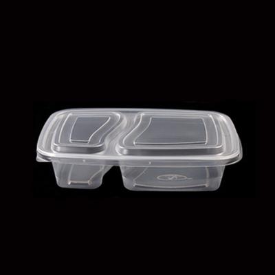 China 100% Food Grade Materials PP Transparent Disposable Food Clamshell Wrappers With 2 /3/4 Dividers For Food Containers for sale