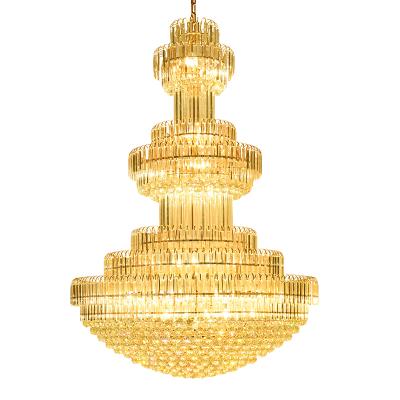 China Large luxury chandelier for villa gold hotel crystal chandeliers with K9 crystal can be customized for sale