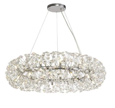 China Modern Modern Crystal Chandelier LED Lamp Chrome Finish Metal Chandelier Lamps Chandelier Decoration Living Room Indoor Decor for sale