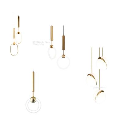 China Pendant Lamps Modern Simple Modern Gold Bedside Pendant Lamp Nordic Led Home Lighting for sale