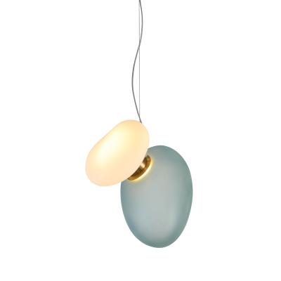 China Contemporary Decorative Light Fixture Design And Kitchen New Modern Led Hanging Lights Small Fixture Light Colored Glass Pendant Lamp Mini for sale