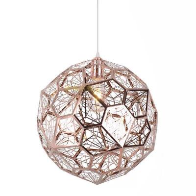 China Modern Craft Office Rope Pendant Light Hollow Stainless Steel Ball Lights for sale