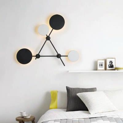 China Modern Black Aluminum Living Room Decoration Living Room Wall Lamp Hotel Project Wall Lamp Indoor Led Lighting for sale