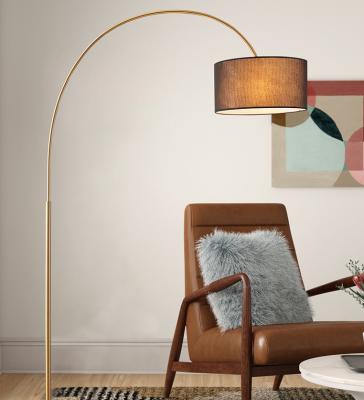 China Modern Modern Floor Led Lamp Black Fabric Shade Floor Lamp For Hotel Living Room Position Lamp for sale