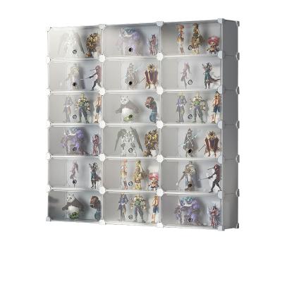 China Storage Adjustable Rack Toy Box Display Mold Transparent (Waist) Storage Cabinet Shelf Doll Hand Box for sale