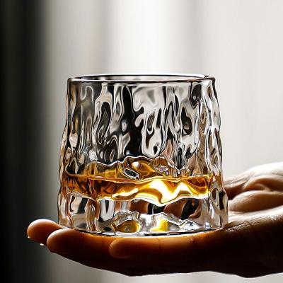 China Luxury Creative Spinning Glass Line Cocktail Glass Whiskey Home Fun Water Glass Glacier Wholesale for sale