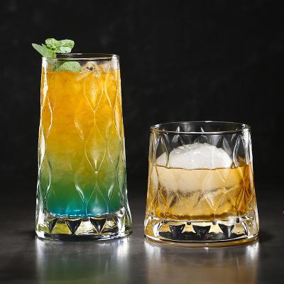 China Creative Minimalist Cocktail Glass Drinkware Glass Cups Thicken Whiskey Glass Juice Cup For Bar And Restaurant Cafe Mug for sale