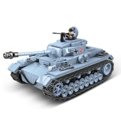 China Construction Toy Quanguan Building Blocks 100067-100070 Tank Series Model BricksWWII Germany/USA/France/Japan Tanks Army Toys for sale