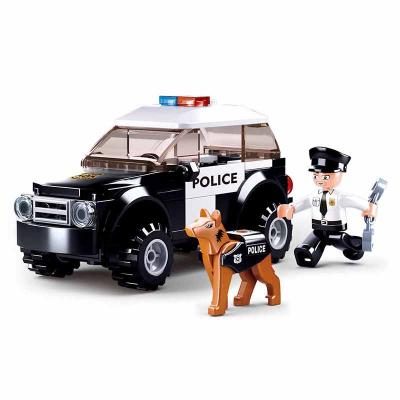 China Toy Sluban Building Blocks M38-B0639 Patrol Car Police Set 78PCS Building Kit Construction SUV For Kids for sale