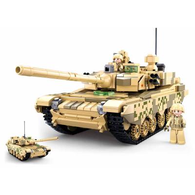 China Construction Toy Sluban Building Blocks M38-B0790 2 IN 1 Battle Tank 99A 893PCS Model Bricks Construction Kit For Children for sale