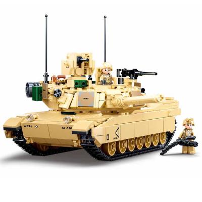 China Toy Sluban Building Blocks M38-B0892 M1A2 SEVEN V2 ABRAMS 781PCS Army Truck Model Building Bricks Construction Kit For Kids for sale