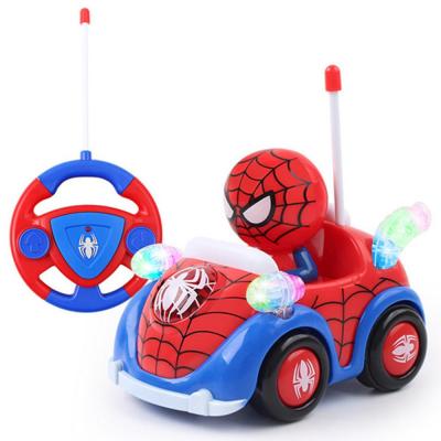 China With light & Cute Music Children RC Car Cartoon Super Heroes Toy Car Educational Toys BO Toys for sale