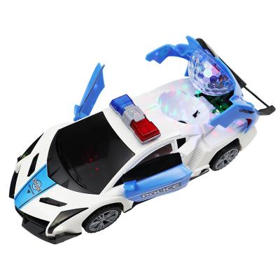 China RC Hobby TikTok 360 Degree Rotating Toy Car With Mecanum Wheels Battery Operated Police Car With Light And Music Kids Educational Toys for sale