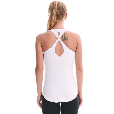 China Breathable ready to ship high quality fitness gym wear tank top women shape design construction in bra sports yoga top workout exercise clothes. for sale