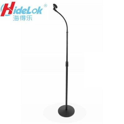 China Modern height adjustable microphone stand with bend tube and circular base for sale