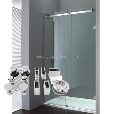 China Contemporary Hot Selling Bathroom Hardware Set Stainless Steel Wholesale 304 Glass Door Hardware Device Sliding Fixture For Shower Room for sale