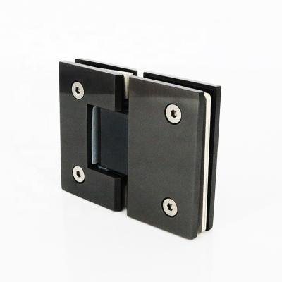 China Exquisite Workmanship of Modern Hot Selling Product Bathroom Flange 180 Degree Black Right Angle Edge Glass Hinge for sale