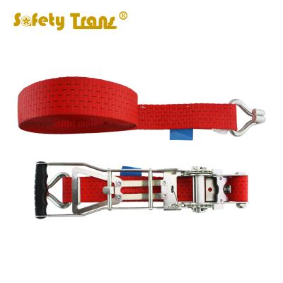 China 50MM 5000KG Cargo Control Ratchet Tie Down Strap With Ergo Ratchet Buckle 2