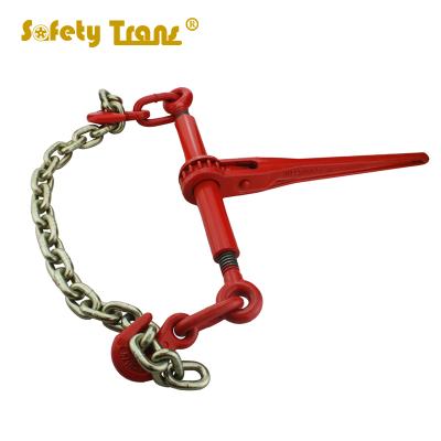 China ZINC Factory G80 Steel Standard Ratchet Type Load Binder With Hooks And Grab Chain for sale