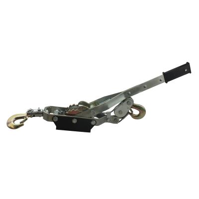 China Cargo Control Wire Rope Gear Double Ratchet Power Hand Puller with Chain and Hook for sale