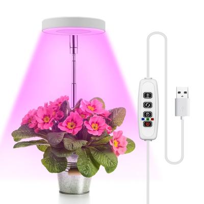 China Other USB Mini Single Ring Angle Full Spectrum Telescopic Plant Growth Lamp With Height Adjustable Led Timer Grow Light for sale