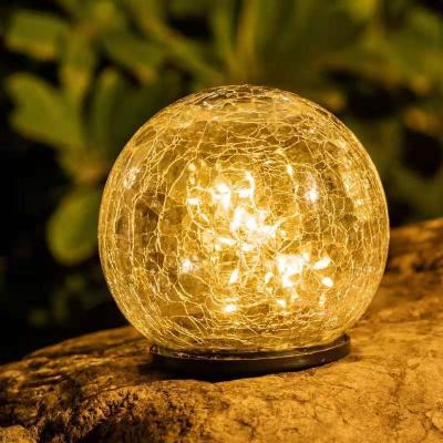 China Outdoor Garden Yard Ground Cracked Style 20led Festoon Solar Lights Split Ball Solar Powered Lights Waterproof Solar Ground Light for sale