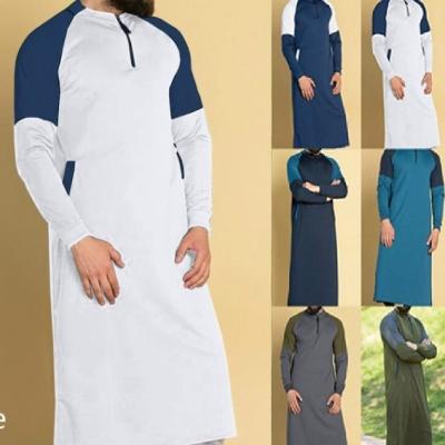 China Soft Gamis Muslim Long Dress Leisure Style Sports Long Dress Jubah Cotton Islamic Casual Thobe Jubah Pria Sleeve for sale