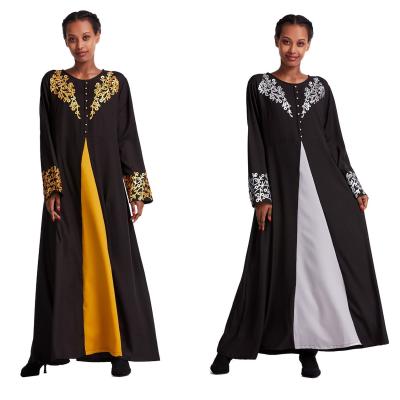 China Muslimah Solid Color Long Sleeve Muslim Dress Women Islamic Long Sleeve Dress /JZ-210713 Elegant Lady Coat Modest Dubai Turkey Party Gown Long Abaya for sale