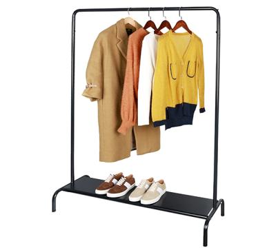 China Morden metal clothes display rack/clothing hanging rack with metal floor/cloth display stand with shoe display for sale