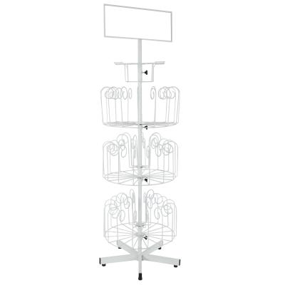 China Display Rack Holder Shelf Rotating Freestanding Display Rack/Revolving Hat Retail Display Stand/Revolving Hat Display Rack for sale