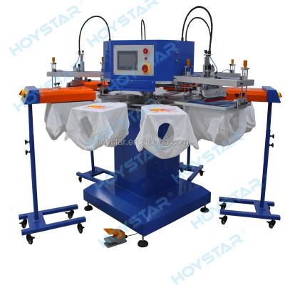 China Hotels Automatic Silk T Shirt Screen Printing Machine 4 Color for sale