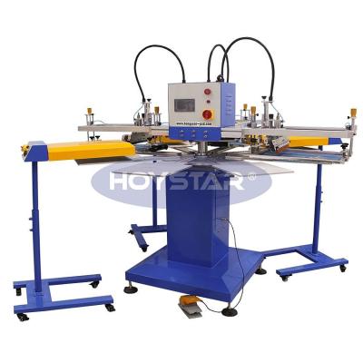 China Rotary Fabric Printing 3 Color Automatic Screen Printing Machine T Shirt for sale