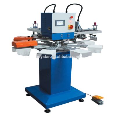 China Garment shops 2 color carousel worktable silkscreen press / silk screen printer for sale