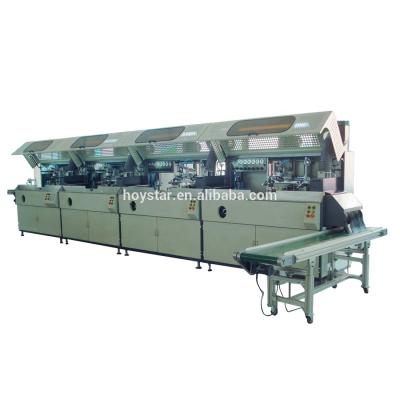 China Full Automatic Plastic Bucket Curved Printing Bottle 4 Color Screen Printing Machine for sale