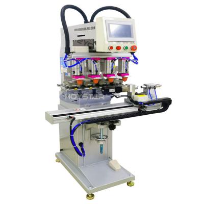 China Garment stores play, mask, plastic, mobile phone cover 4 color pad printing machine price for sale