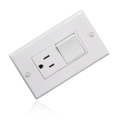 China Factory Price Flame Retardant American Style Fire Resistor 1Gang Switch And 1Gang 3pin Socket for sale