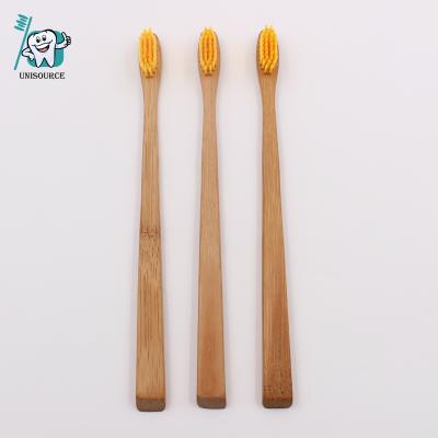 China Wholesale Charcoal TBB007 Bamboo Straight Handle Private Label Toothbrush Smooth Edges Charcoal Stiffened Bamboo Toothbrush for sale