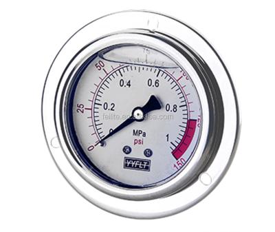 China Bottom connection or rear connection 60mm 2.5 inch 1mpa 150psi oil pressure gauge with front flange for sale