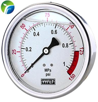 China Back Connection 4 Inch 100mm 1 Mpa / 1 Back Connection Liquid 50PSI Filled 4 Inch Stainless Steels Pressure Gauges Pressure Gauge for sale